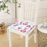 Modern Renkli Şekiller Dijital Baskılı Fermuarlı Sandalye Minderi Realhomes