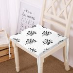 - Frm-2074-Siyah-Beyaz-Yaprak-Motifli-Fermuarli-Sandalye-Minderi - Realhomes Siyah Beyaz Yaprak Motifli Fermuarlı Sandalye Minderi Realhomes