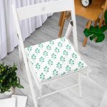- Frm-2075-Beyaz-Mint-Yesili-Yaprak-Motifli-Fermuarli-Sandalye-Minderi - Realhomes Beyaz Mint Yeşili Yaprak Motifli Fermuarlı Sandalye Minderi Realhomes