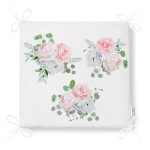 Özel Tasarım Çiçek Temalı Dijital Baskılı Fermuarlı Sandalye Minderi Realhomes