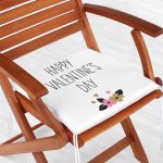 Happy Valentınes Day Yazılı Dijital Baskılı Fermuarlı Sandalye Minderi Realhomes
