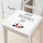 Happy Valentınes Day Yazılı Dijital Baskılı Fermuarlı Sandalye Minderi Realhomes