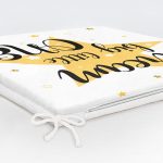 Dream Big Little One Yazılı Yıldız Desenli Dijital Baskılı Fermuarlı Sandalye Minderi Realhomes