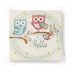 Baykuş Desenli Dekorati Kare Sandalye Minderi 40x40cm ermuarlı Realhomes