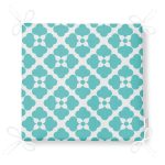 Turkuaz Renkli Yonca Desenli Dijital Baskılı Fermuarlı Sandalye Minderi Realhomes