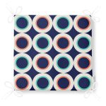 Yuvarlak Desenli Modern Dijital Baskılı Fermuarlı Sandalye Minderi Realhomes