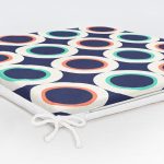 Yuvarlak Desenli Modern Dijital Baskılı Fermuarlı Sandalye Minderi Realhomes