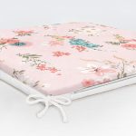 Pembe Zeminli Çiçek Desenli Modern Fermuarlı Sandalye Minderi Realhomes