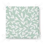 Mint Yeşili Zeminli Yaprak Motifli Dijital Baskılı Fermuarlı Sandalye Minderi Realhomes