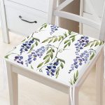 Modern Sümbül Desenli Dijital Baskılı Fermuarlı Sandalye Minderi Realhomes