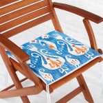 Modern Çini Resimli Dijital Baskılı Fermuarlı Sandalye Minderi Realhomes