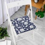 - Frm-2318-Lacivert-Zeminli-Cicek-Motifli-Dijital-Baskili-Fermuarli-Sandalye-Minderi - Realhomes Lacivert Zeminli Çiçek Motifli Dijital Baskılı Fermuarlı Sandalye Minderi Realhomes