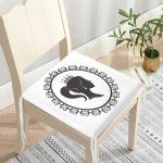 Siyah Beyaz Bayan Resimli Dijital Fermuarlı Sandalye Minderi Realhomes