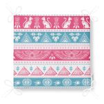 Mavi Pembe Etnik Desenli Fermuarlı Sandalye Minderi Realhomes