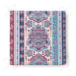 Kırmızı Mavi Çini Desenli Modern Dijital Baskılı Fermuarlı Sandalye Minderi Realhomes