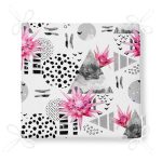 Bal Peteği Temalı Nilüfer Çiçeği Motifli Fermuarlı Sandalye Minderi Realhomes