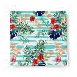 Turkuaz Çiçek Şöleni Modern Dijital Baskılı Fermuarlı Sandalye Minderi Realhomes