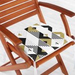 Hardal Renk Geometrik Şekiller Temalı Fermuarlı Sandalye Minderi Realhomes