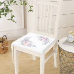 Çiçek Motifli Dijital Baskılı Fermuarlı Sandalye Minderi Realhomes