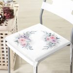 Çiçek Motifli Dijital Baskılı Fermuarlı Sandalye Minderi Realhomes