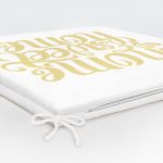 Hardal Renk Home Sweet Home Dijital Baskılı Fermuarlı Sandalye Minderi Realhomes