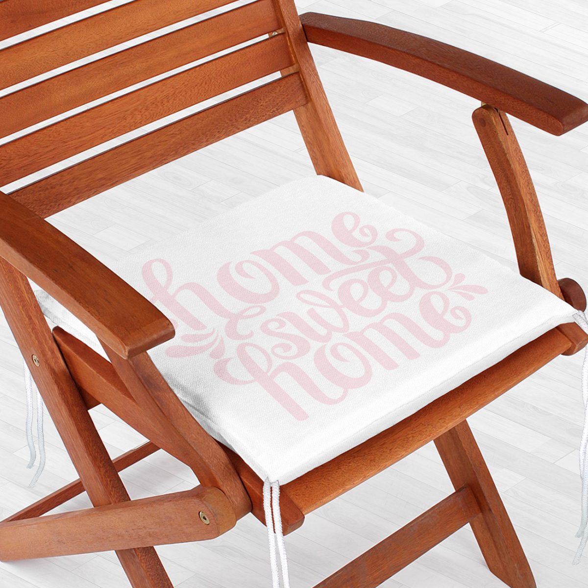 Pudra Home Sweet Home Dijital Baskılı Fermuarlı Sandalye Minderi Realhomes