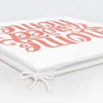 Nar Renk Home Sweet Home Dekoratif Dijital Baskılı Fermuarlı Sandalye Minderi Realhomes