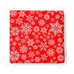 Kırmızı Zeminde Kar Tanesi Desenli Özel Tasarımlı Dijital Baskılı Modern Fermuarlı Sandalye Minderi Realhomes