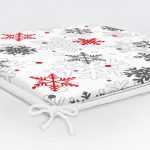 Yılbaşı Kar Desenli Özel Tasarımlı Dijital Baskılı Modern Fermuarlı Sandalye Minderi Realhomes