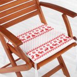 Realhomes Kanaviçe Görünümlü Geyikler Özel Tasarım Modern Fermuarlı Sandalye Minderi Realhomes