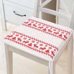 Realhomes Kanaviçe Görünümlü Geyikler Özel Tasarım Modern Fermuarlı Sandalye Minderi Realhomes