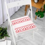 Realhomes Kanaviçe Görünümlü Geyikler Özel Tasarım Modern Fermuarlı Sandalye Minderi Realhomes