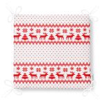 Realhomes Kanaviçe Görünümlü Geyikler Özel Tasarım Modern Fermuarlı Sandalye Minderi Realhomes