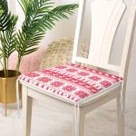 Realhomes Kırmızı Beyaz Geyikler Özel Tasarım Modern Fermuarlı Sandalye Minderi Realhomes