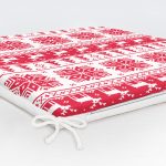 Realhomes Kırmızı Beyaz Geyikler Özel Tasarım Modern Fermuarlı Sandalye Minderi Realhomes