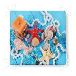 Mavi Zeminli Deniz Yıldızları Özel Tasarım Modern Fermuarlı Sandalye Minderi Realhomes