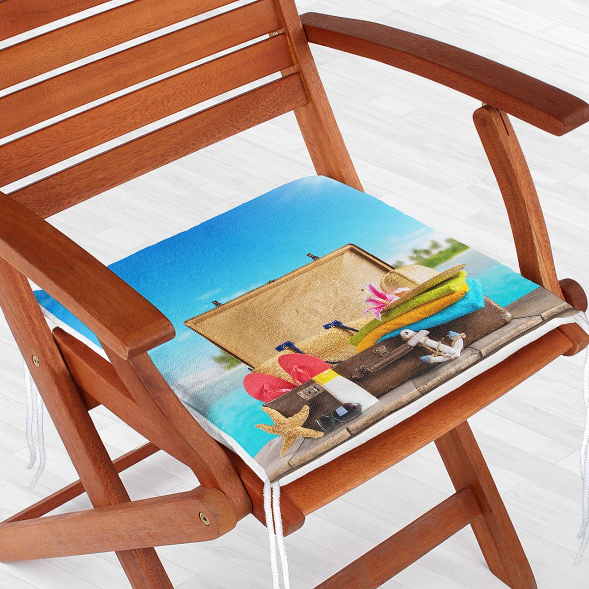 Özel Tasarımlı Tatil Temalı Modern Fermuarlı Sandalye Minderi Realhomes