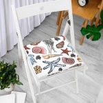 Deniz Yaşamı Özel Tasarımlı Dijital Baskılı Modern Fermuarlı Sandalye Minderi Realhomes