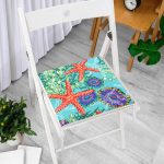 Deniz Canlıları Özel Tasarım Dijital Baskılı Modern Kumaş Fermuarlı Sandalye Minderi Realhomes