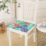 Deniz Canlıları Özel Tasarım Dijital Baskılı Modern Kumaş Fermuarlı Sandalye Minderi Realhomes