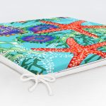 Deniz Canlıları Özel Tasarım Dijital Baskılı Modern Kumaş Fermuarlı Sandalye Minderi Realhomes