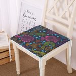 Siyah Zeminde Deniz Canlıları Çizimli Modern Fermuarlı Sandalye Minderi Realhomes