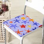 Çizgili Mavi Deniz Yıldızı Özel Tasarım Dijital Baskılı Modern Fermuarlı Sandalye Minderi Realhomes