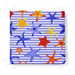 Çizgili Mavi Deniz Yıldızı Özel Tasarım Dijital Baskılı Modern Fermuarlı Sandalye Minderi Realhomes