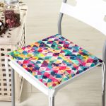 Modern Renkli Üçgen Tasarımlı Dijital Baskılı Modern Fermuarlı Sandalye Minderi Realhomes