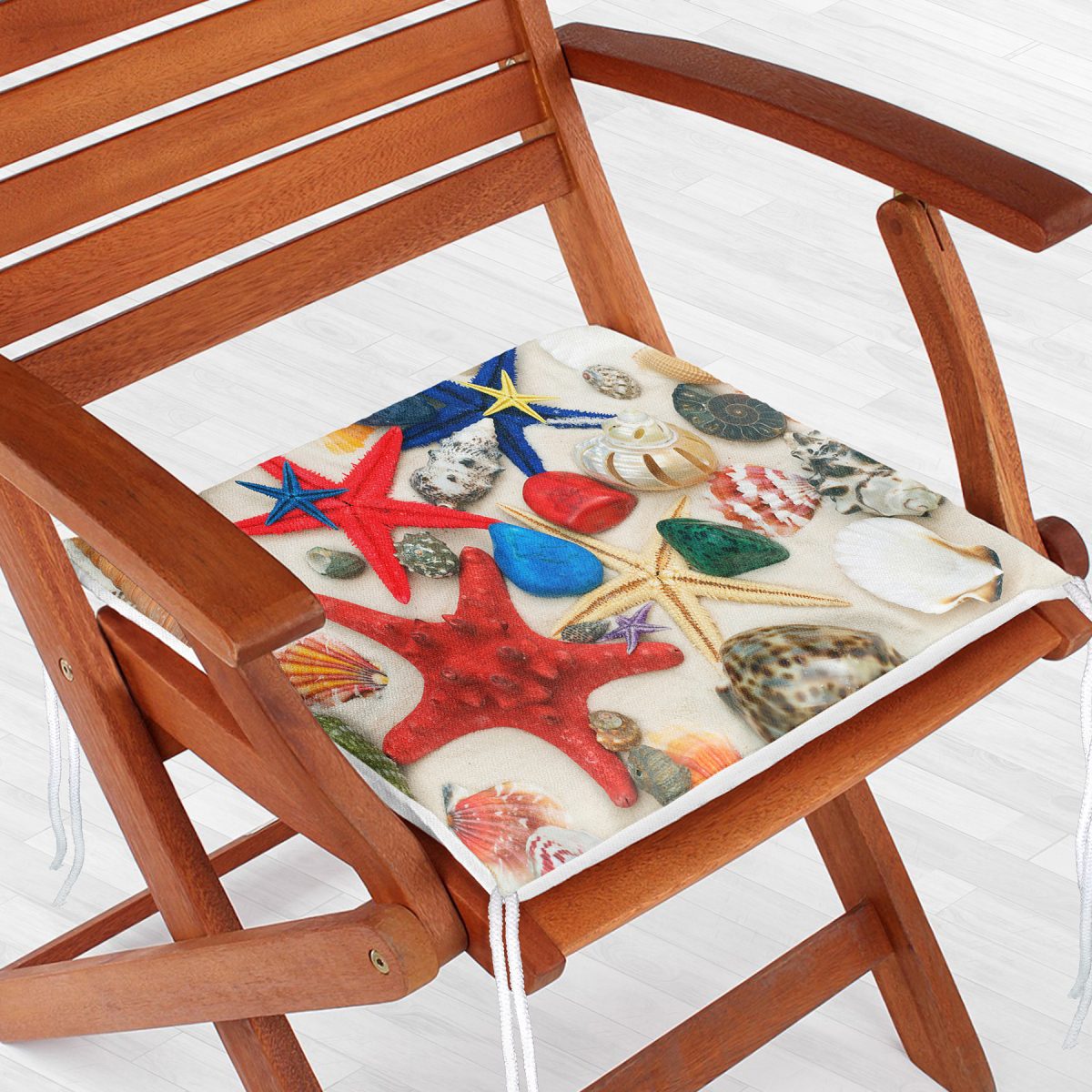 Renkli Deniz Canlıları Özel Tasarımlı Modern Fermuarlı Sandalye Minderi Realhomes