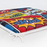 Modern Pop Art Tasarımlı Dijital Baskılı Modern Fermuarlı Sandalye Minderi Realhomes