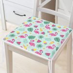 Summer Flamingo Motifli Özel Tasarım Dijital Baskılı Fermuarlı Sandalye Minderi Realhomes