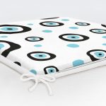 Nazar Boncuğu Motifli Özel Tasarımlı Dijital Baskılı Modern Fermuarlı Sandalye Minderi Realhomes