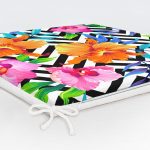 Geometrik Zeminli Çiçekler Özel Tasarımlı Dijital Baskılı Fermuarlı Sandalye Minderi Realhomes